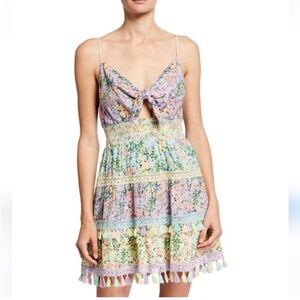 Alice + Olivia Dress Karolina Cutout Mini Short Floral Multicolor